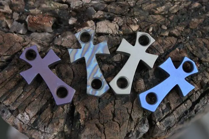 Титан сплав TC4 Ножи бусины человек H &quotКрест&quot кулон строка веревка мульти