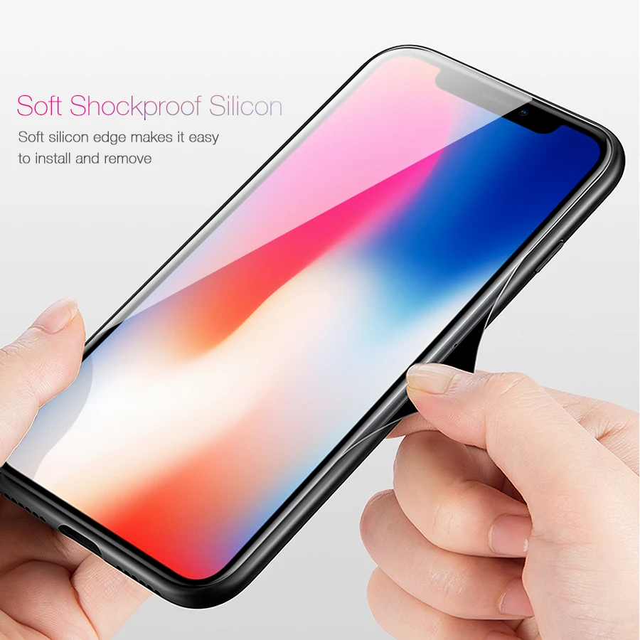 FLOVEME Роскошные закаленное Стекло Чехлы для iPhone X 10 8 7 высокая прозрачность Полный