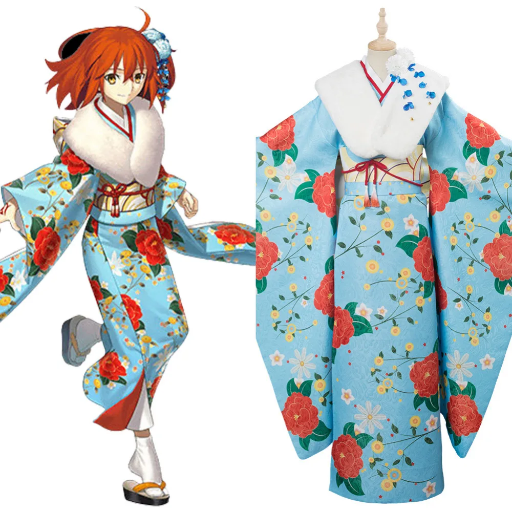 Fate Grand Order FGO Fujimaru Ritsuka кимоно костюм для косплея наряд новогодний торжественный на