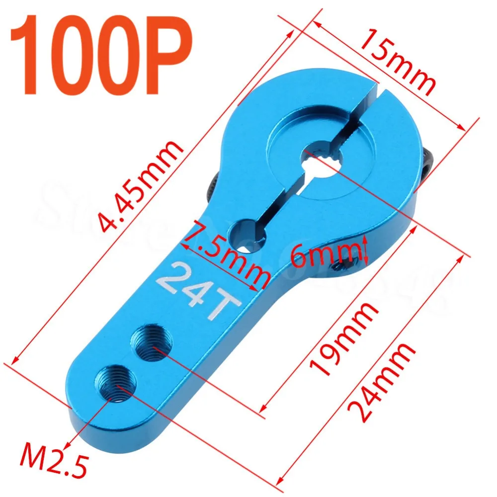 100PCS Metal 24T Aluminum Servo Horn M3 threads For Hitec Servos CNC