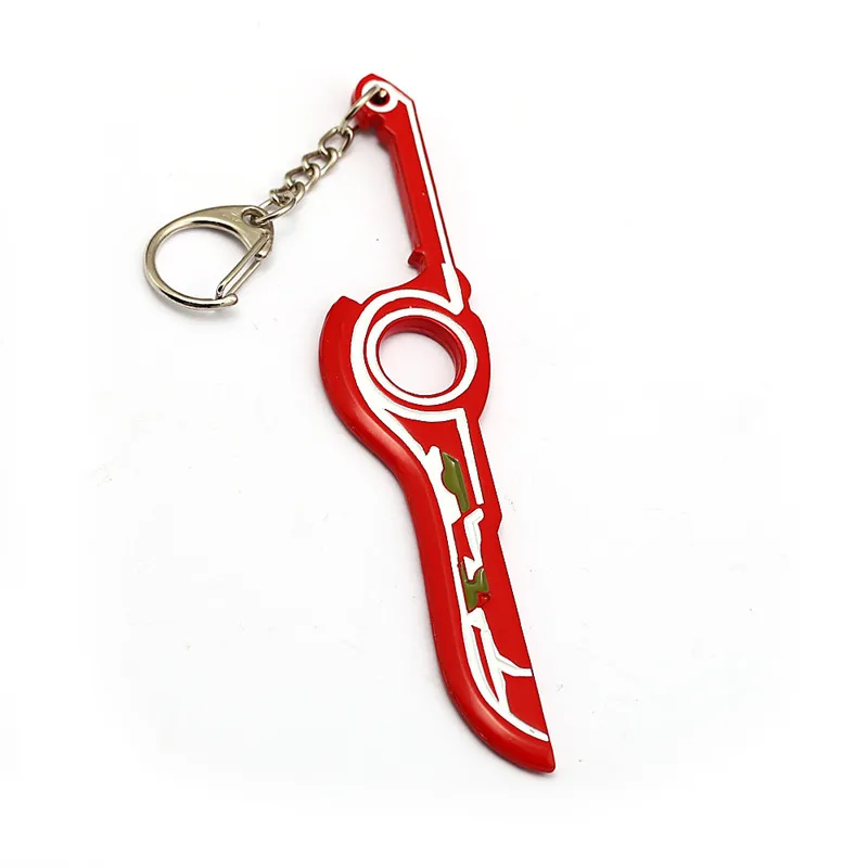 

Game Xenoblade Chronicles Keychain Red Sword Key Ring Chain Metal Pendant Jewelry Chaveiro Porte Clef llaveros