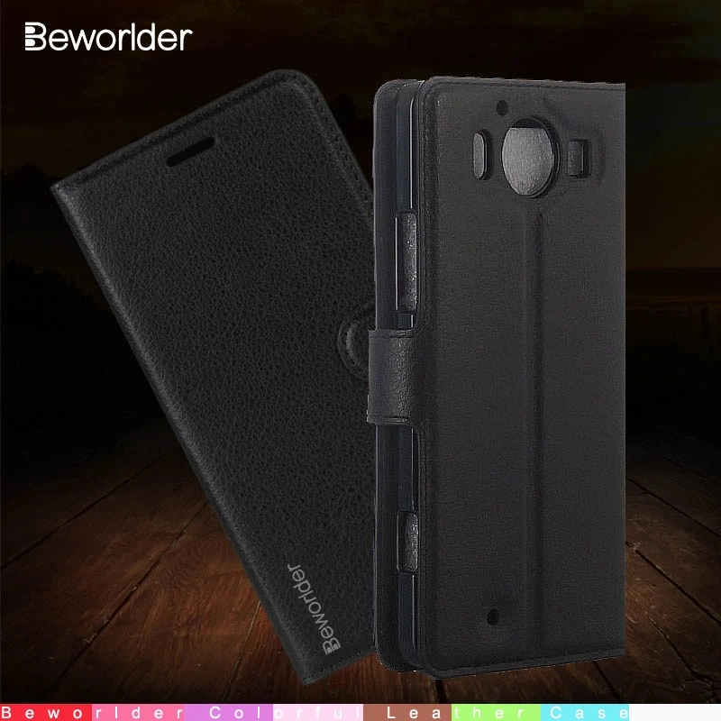 Кожаный чехол Beworlder для Microsoft Lumia 950 Модный Цветной Чехол бумажник телефона книжка