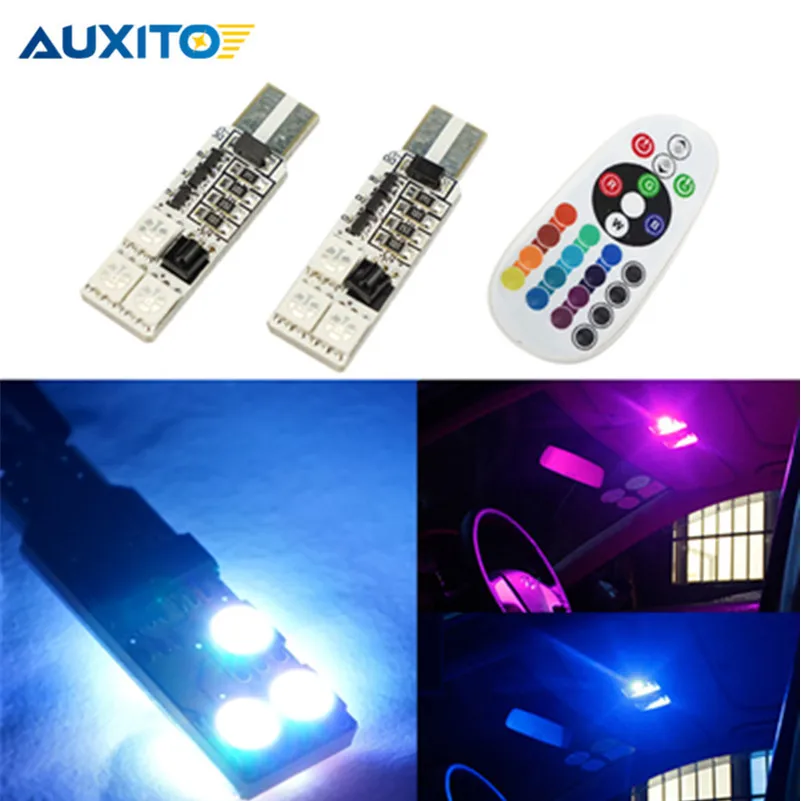 Canbus T10 5050 SMD RGB W5W светодиодный светильник для чтения с дистанционным управлением