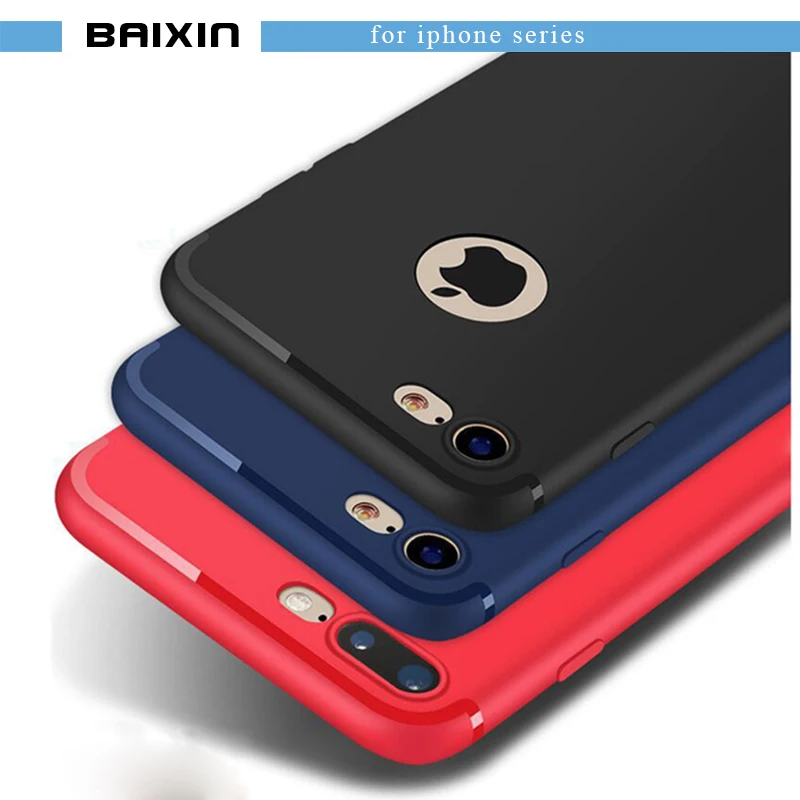 Baixin для iPhone 6 6s 7 plus Чехлы мягкие из кожи TPU силиконовый чехол телефона полное