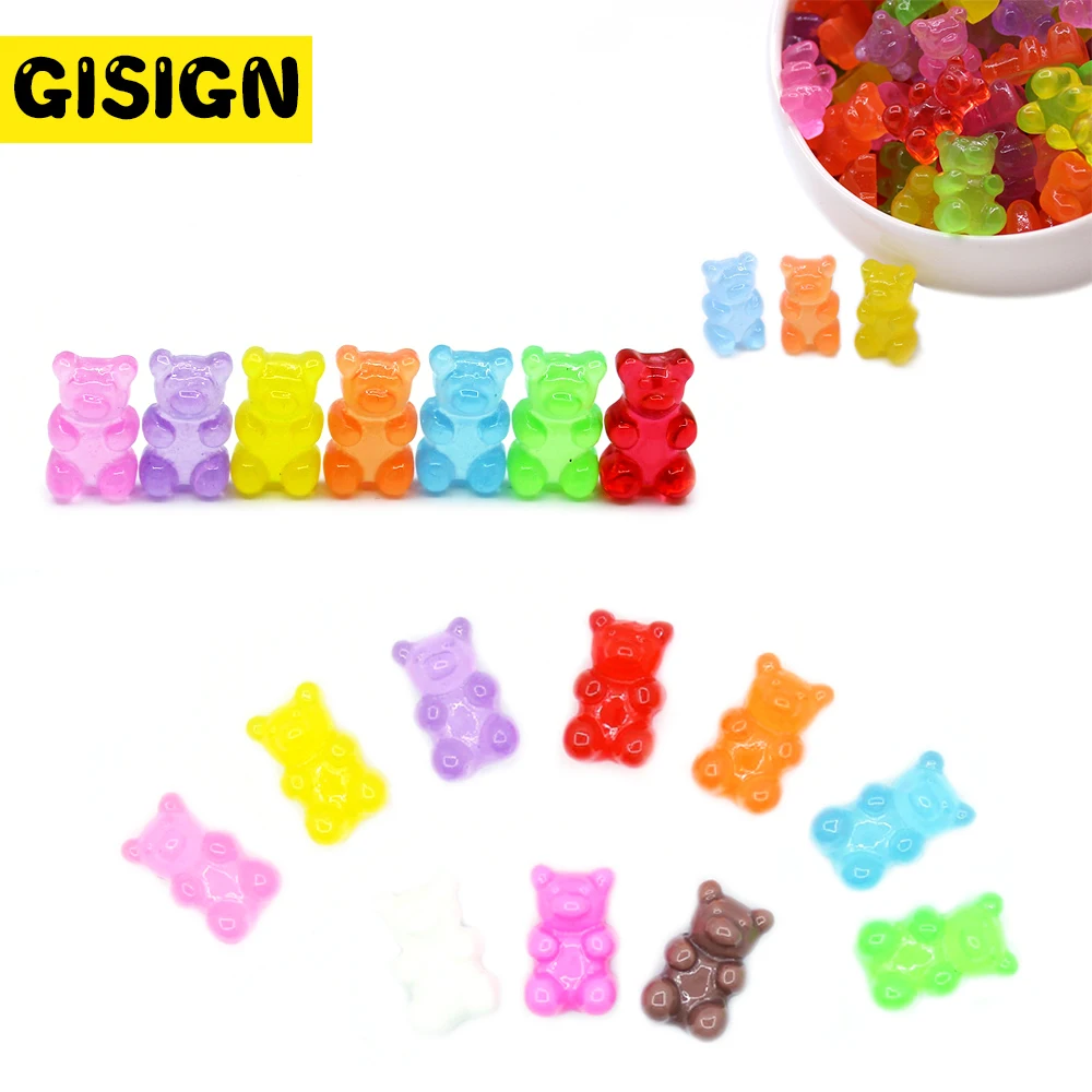 

10Pcs Bear Charms for Slime DIY Candy Polymer Bead Filler Addition Slime Accessories Toys Lizun Modeling Clay Kit for Children