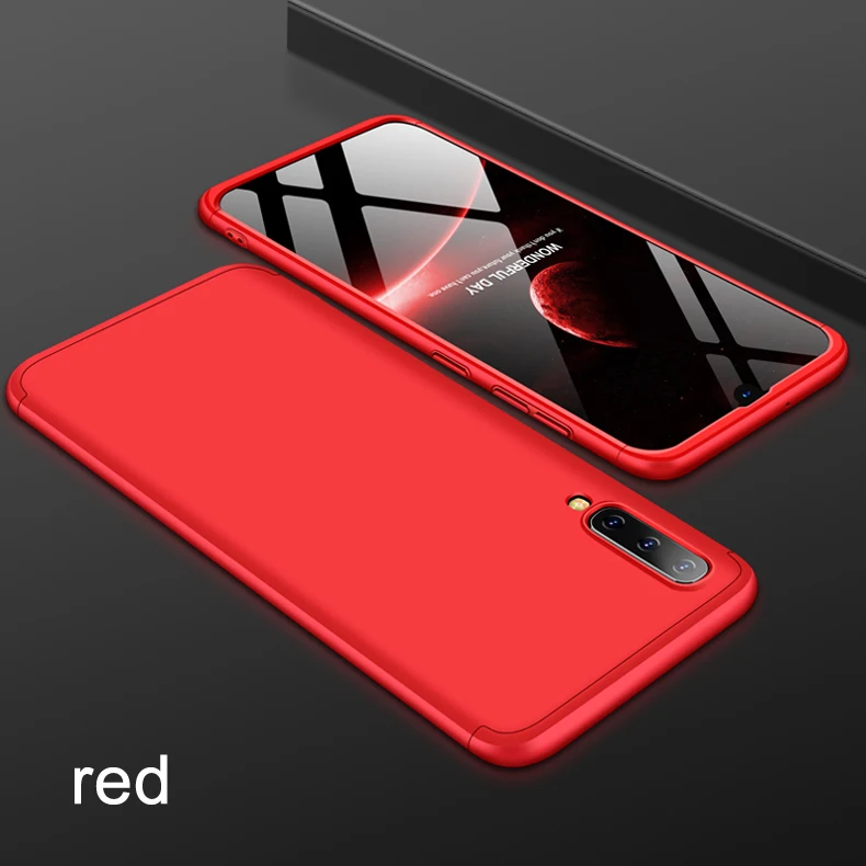 red Роскошный чехол-броня 360 Крышка для samsung Galaxy M10 M20 M30 A10 A30 A50 A40 A70 A20 A60 Чехол Жесткий Бампер Чехол чехол для телефона - Цвет: red