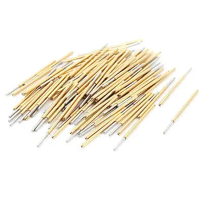 

100 Pcs P100-J1 1.0mm Spherical Tip 33.3mm Length Spring Testing Probes Pin
