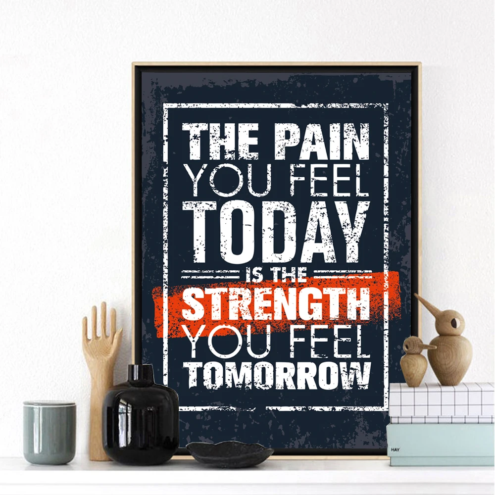 Quote Poster The Pain You Feel Today Is Strength Tomorrow Canvas Print Painting Wall Art Picture Home Decoration | Дом и сад