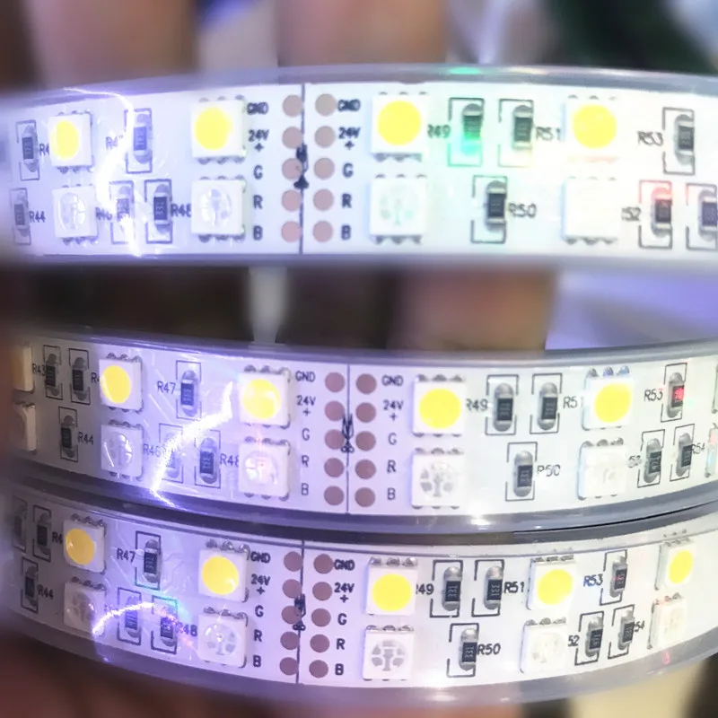 Двухрядные водонепроницаемые гибсветодиодный светодиодные ленты 5050 SMD RGBW RGBWW RGB 12