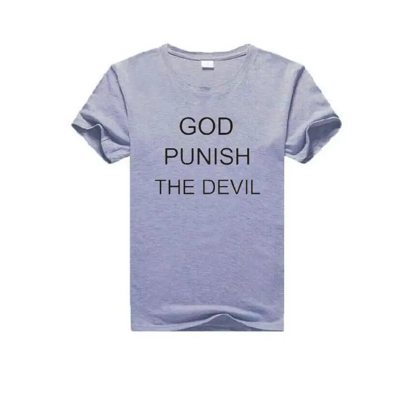 Женская футболка с надписью God criminge The Devil хлопковая Футболка круглым вырезом и