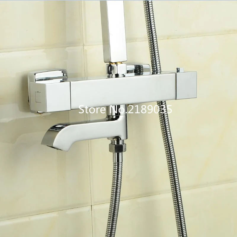 Квадратный смеситель для душа s Ванна Термостат крана Ванная комната