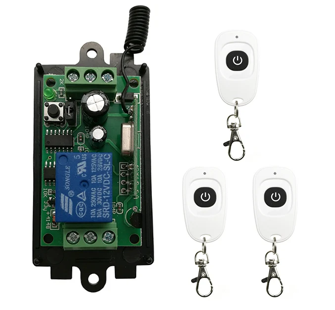 

xuanlongyuan DC12V 1 CH 1CH RF Wireless Remote Control Switch System,Transmitter + Receiver With One Button/Garage Doors/ lamp