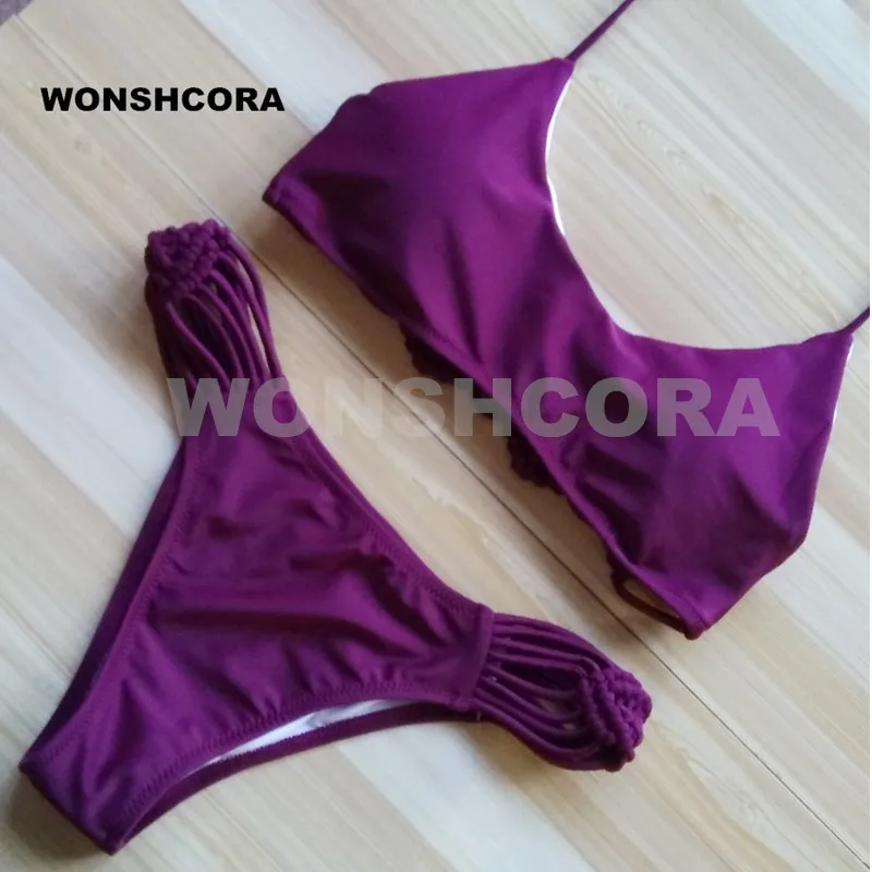 WONSHCORA 2017 новинка ручная работа сексуальный женский комплект бикини низкая талия