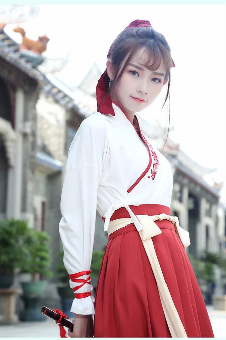 Традиционный костюм Hanfu в китайском стиле для весны и осени взрослых студенток
