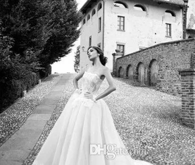 New Arrival Wedding Dresses 2016 Lace Strapless Chapel Train Cheap A-Line Bridal vestido De Novia | Свадьбы и торжества