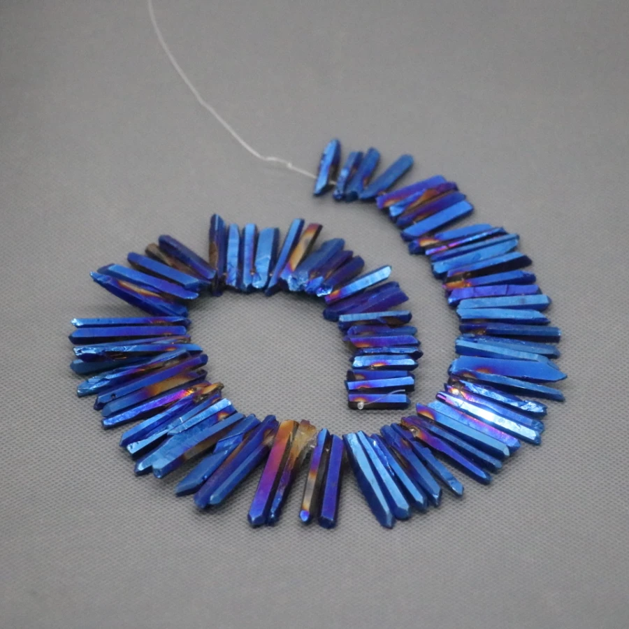 Синий хрустальный титановый AB лечебный Кристал кварц бусины точечный кулон с