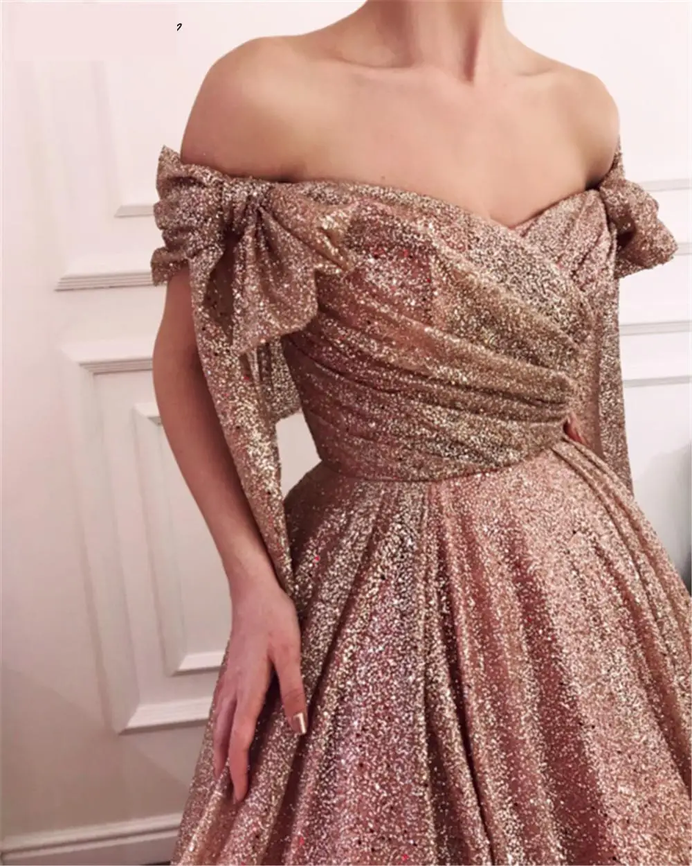 Вечернее платье 2019 платья на заказ блестящие вечерние принцессы Sequinse Лодка шеи