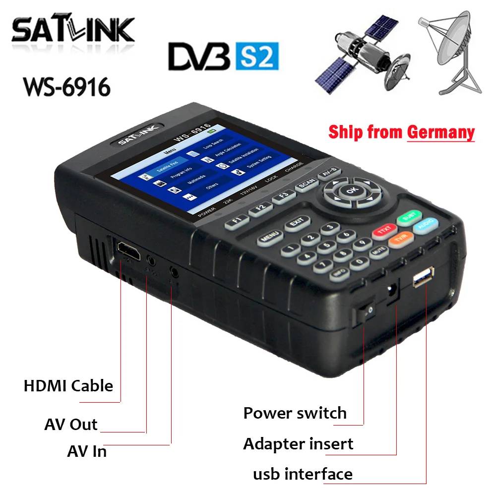 Оригинал спутниковая связь WS 6916 спутниковый искатель HD DVB S2 высокой четкости lnb