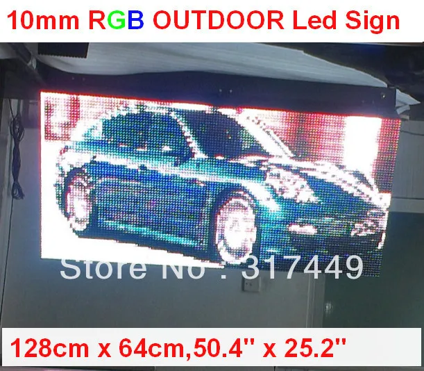 

P10 LED SIGN OUTDOOR 128cm x 64cm,50.4" x 25.2",FRONT OPEN RGB LED MOVING FULL COLOR SCROLLING PROGRAMMABLE DISPLAY SIGN BOARD