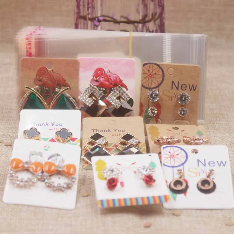 Zerong Multi design full color print jewerly earring package cards Dreamcatcher card tag Thank you cards25pcs+25opp bag | Украшения и