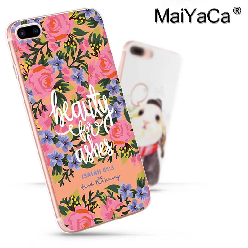 Мягкий чехол из ТПУ MaiYaCa Proverbs Word Quotes Flowers для iPhone 8 7 6 6S Plus X xs max xr 10 5 5S SE 11pro|Бамперы| |