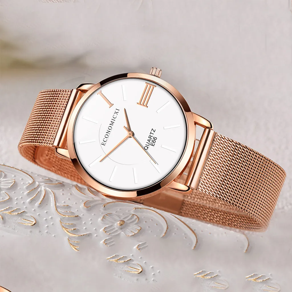 Часы наручные женские кварцевые с сетчатым браслетом Роскошные ультратонкие под