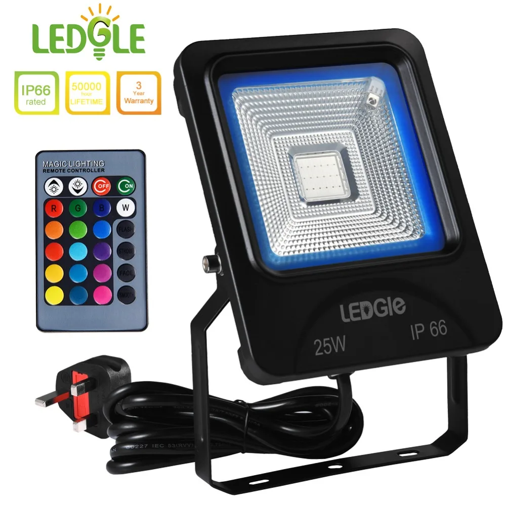 LEDGLE 25 Вт светодиодные прожекторы RGB водонепроницаемые наружные светильники с
