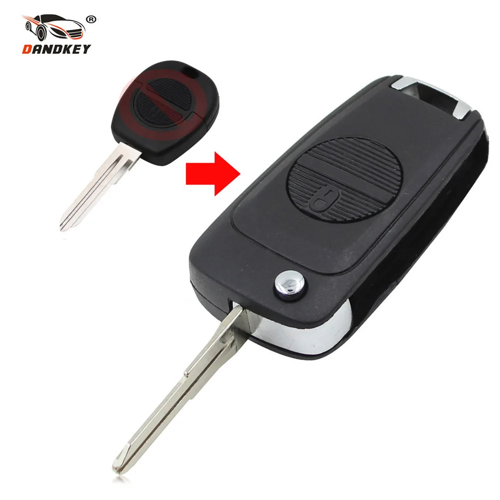Dandkey Новый изменения складной Ключи fob случай 2 Пуговицы обновление для Nissan Almera