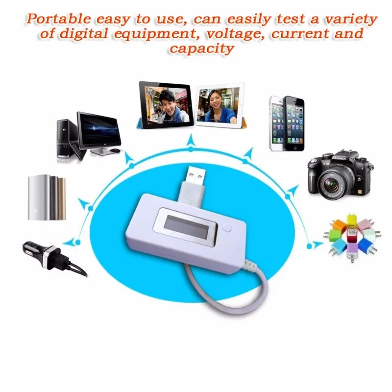 USB ток напряжение простой детектор Mobile Power емкость батареи тестер ЖК-дисплей дисплей с разряда 2A/1A сопротивление нагрузки