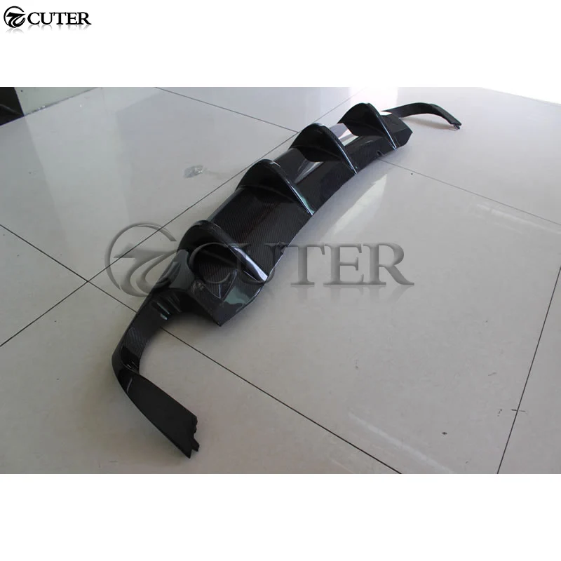 Диффузор из углеродного волокна губа на задний бампер два выхода выпускной для