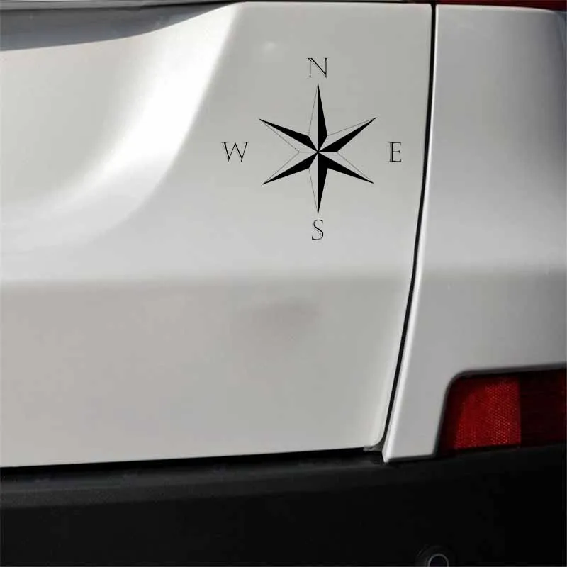 

YJZT 13.9CM*13.9CM Personality Motorcycle Compass Vinyl Car Sticker Decal Black Silver C10-01160