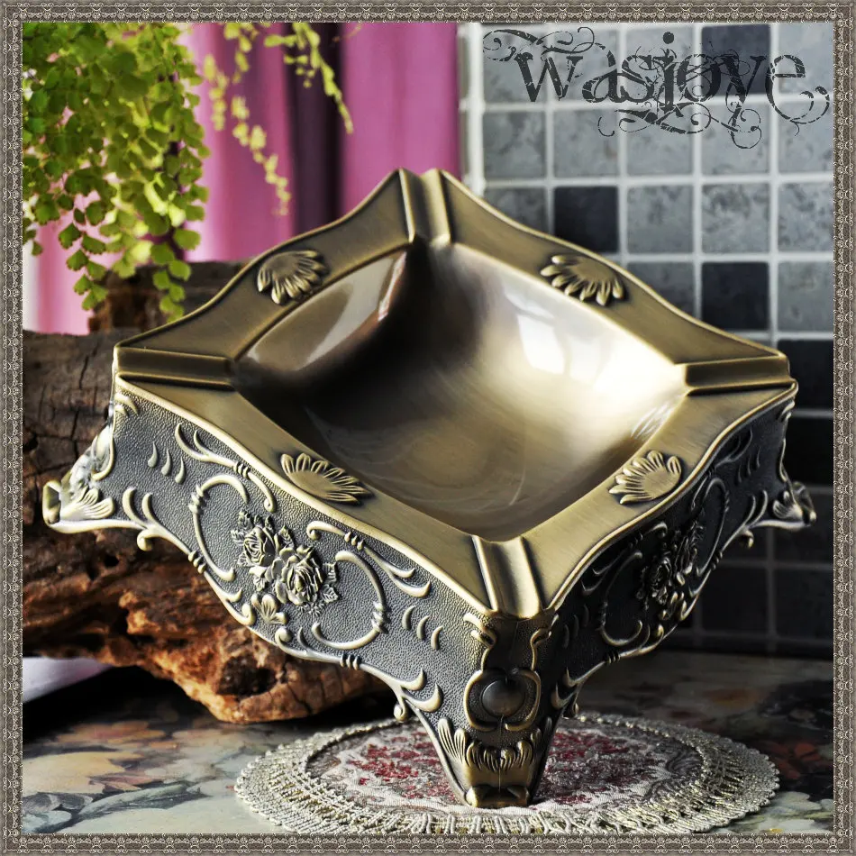 Модная винтажная модная индивидуальная Большая Металлическая Пепельница