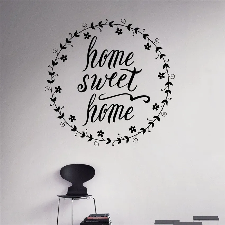 

New arrival Motivation Words Wall Decal Home Sweet Home Vinyl Sticker Phrase Home Interior Wall Art Murals Housewares Design