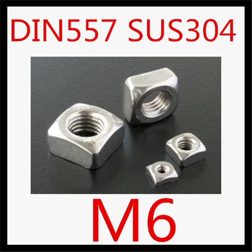 

500pcs/lot High Quality Factory Direct Sale DIN557 Stainless Steel 304 m6 Square Nut