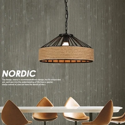 Американский Лофт стиль пеньковая веревка Droplight LED подвесные светильники для