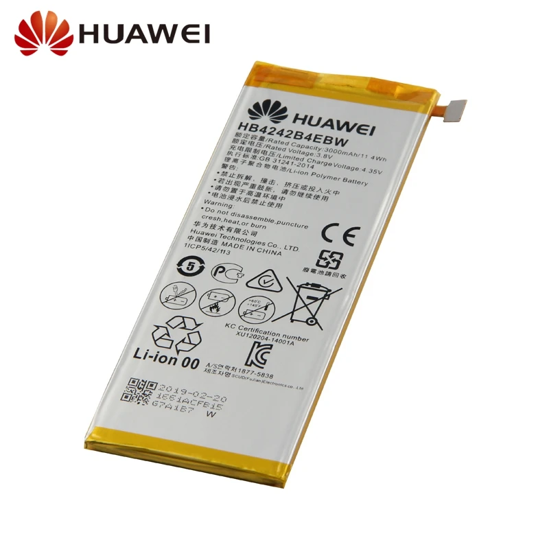 Оригинальная замена Батарея HB4242B4EBW для huawei Honor 4X для НУА Вэй слава 6 H60-L01 H60-L02 H60-L04 H60-L11 натуральная Батарея 3000 мА-ч