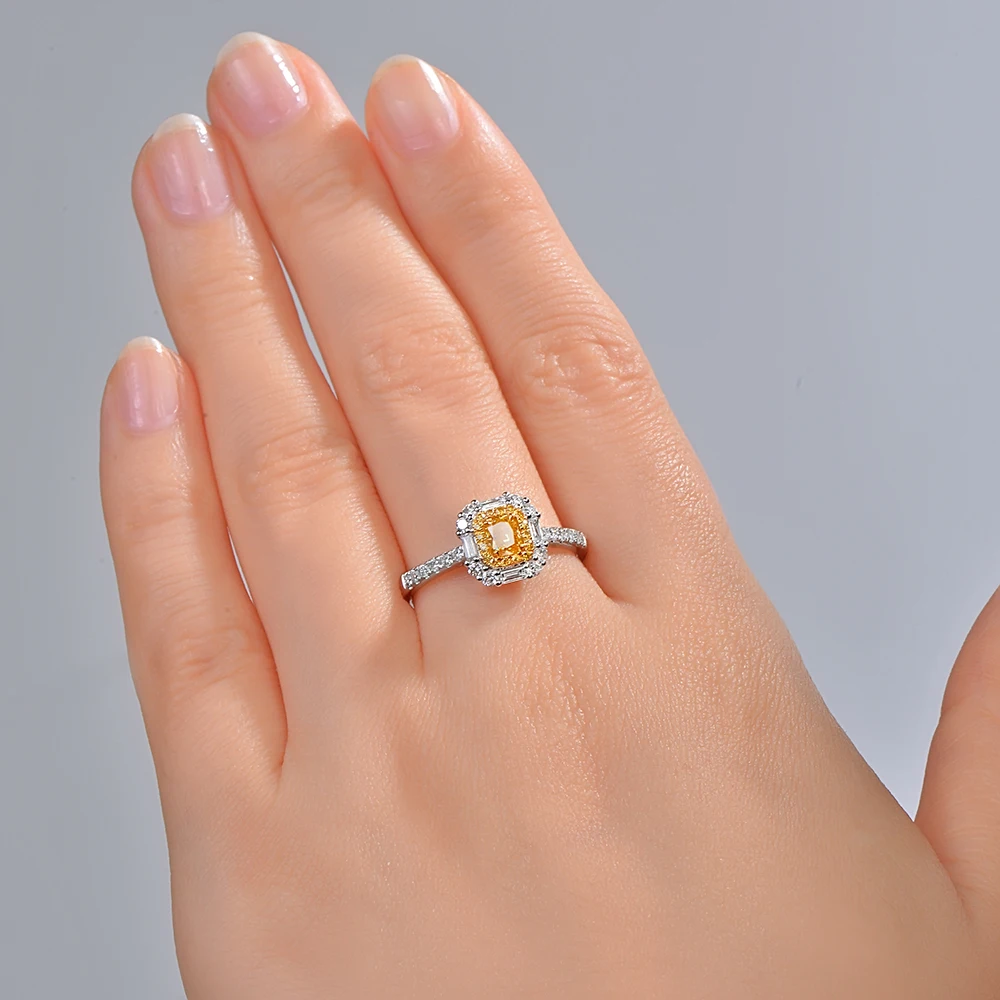 CaiMao 14KT/585 Белое золото 0.81ct натуральный бриллиант обручальное кольцо ювелирные