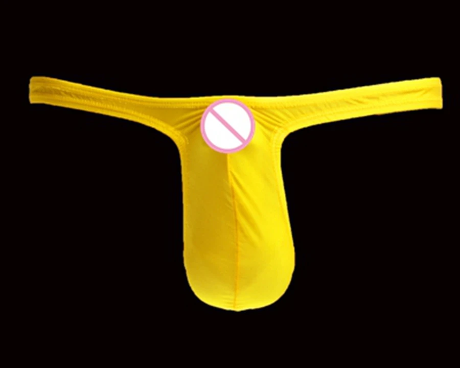 Men 's ice silk thongs sexy men' s underwear translucent gay jockstrap string homme |