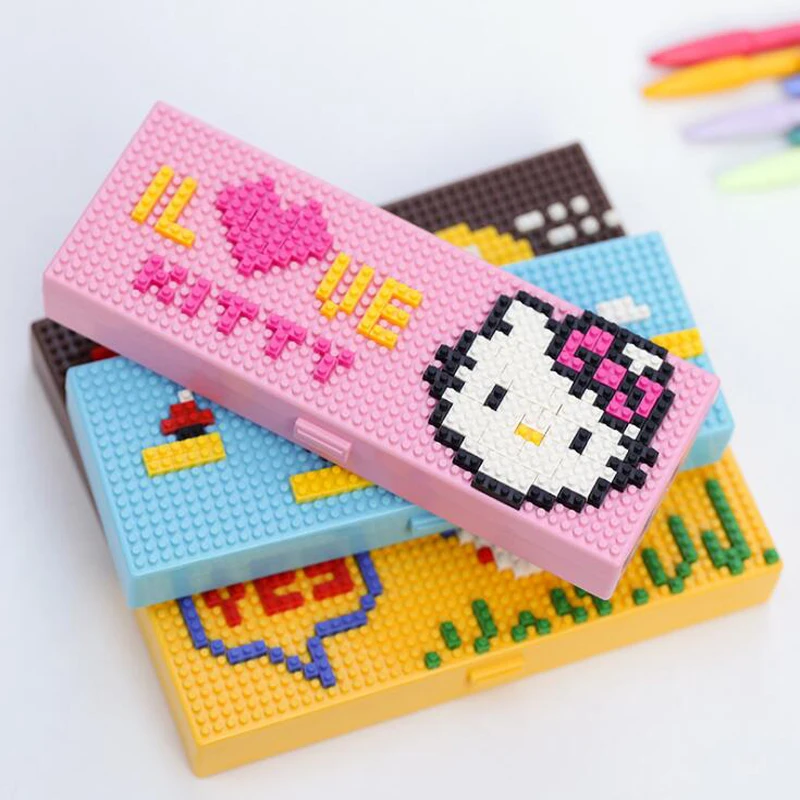 1 шт. креативные строительные блоки Hello Kitty из АБС пластика пенал чехол с