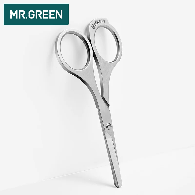 MR. GREEN косметические ножницы для бороды, ножницы из нержавеющей стали для волос в носу, инструменты для удаления волос из нержавеющей стали с круглой головкой