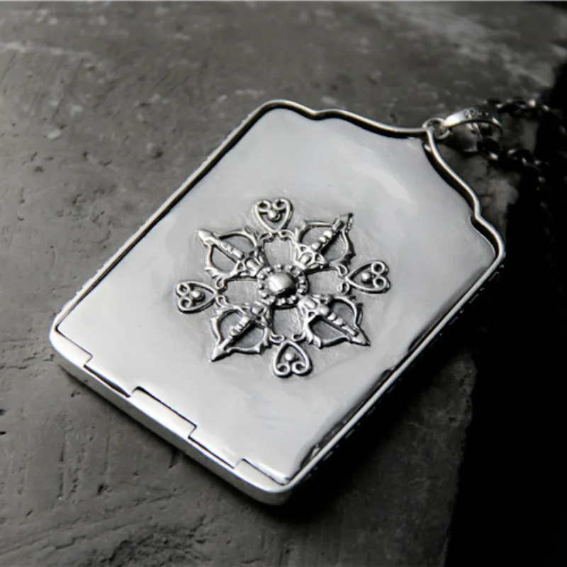 

Buddhist Supplies Thang-ga Pendant Thangka-efficacious Protection Vajrasattva Guru Rinpoche 925 Sterling Silver Buddha Jewelry