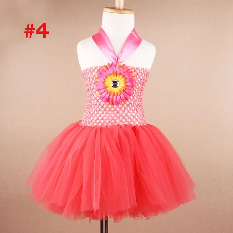 Платье-пачка с цветком для От 0 до 2 лет летнее фатиновое платье-пачка маленьких