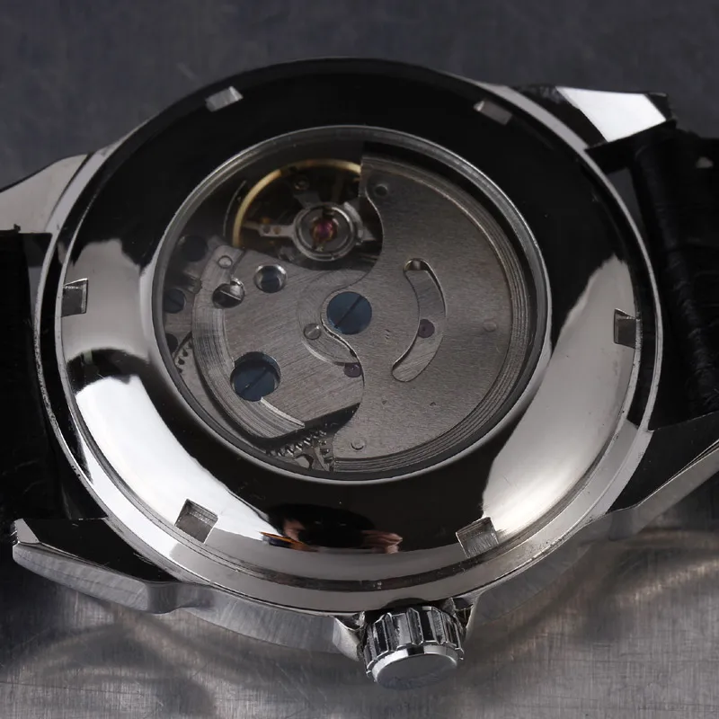 Мужские наручные часы Sewor Классические Автоматические механические с кожаным