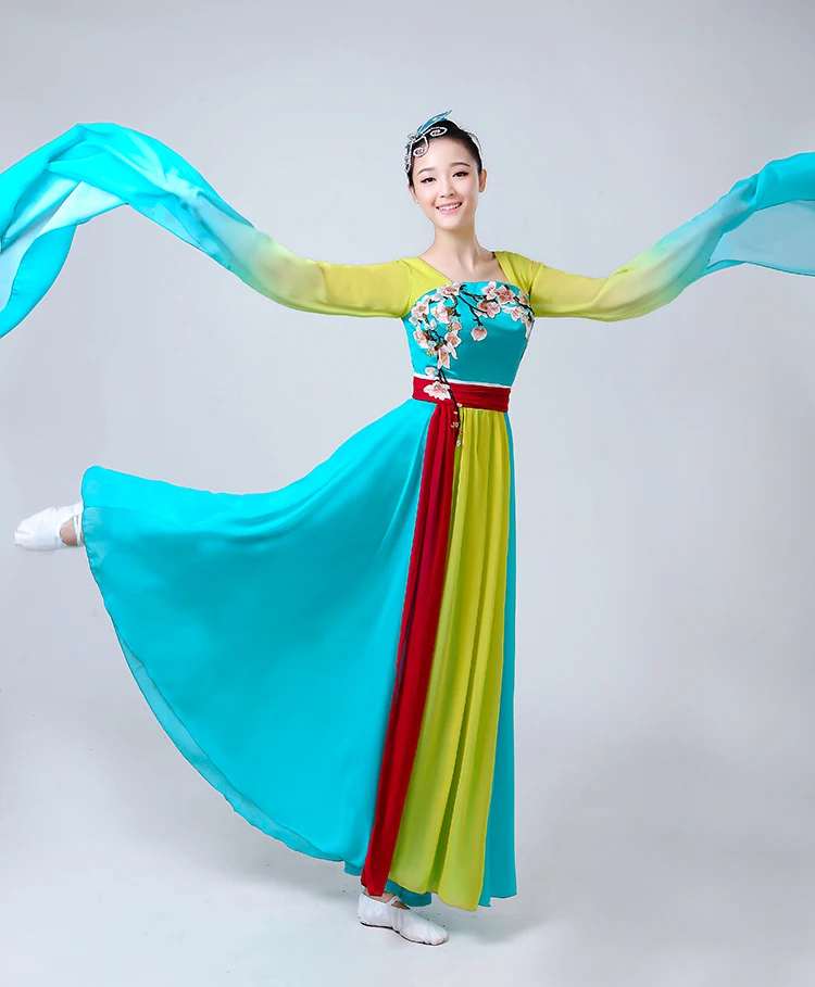 Китайский hanfu Женский танцевальный костюм воды рукава Танцы r древнекитайский Карнавальный Костюм rhinstones платье Одежда для сцены с вышивкой