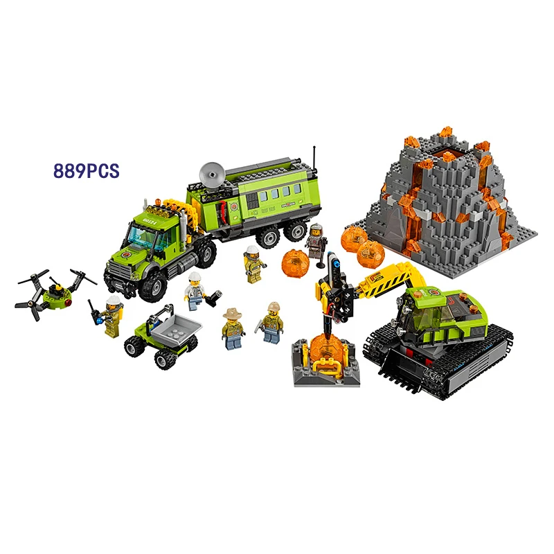 2018 New City Volcanic Exploration Base Building Block Mini Explorer Scientist Figures Lepine Brick 60124 Toys for Children Gift | Игрушки и