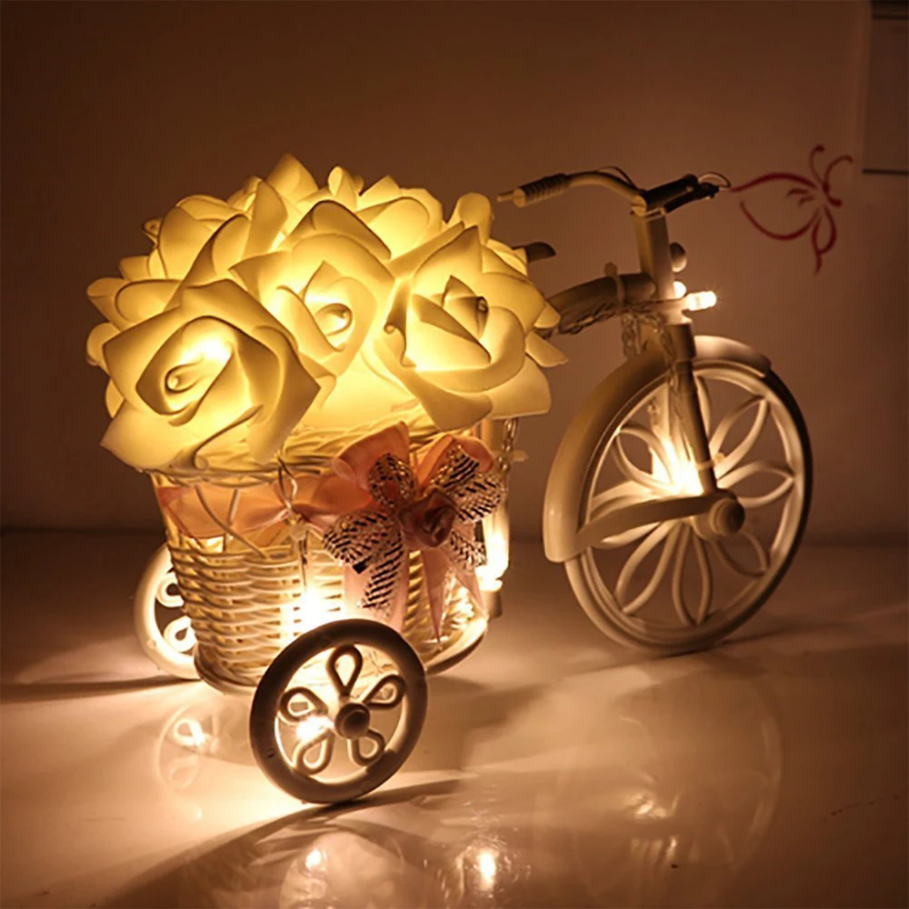 20LED Роза светодиодные Рождественские огни Новогоднее свадебное Рождественское