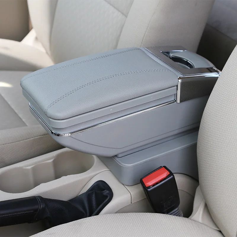 Подлокотник коробка для KIA K2 RIO 3 2011- центральный магазин содержимое коробка с подстаканником продукты интерьер автомобиля-Стайлинг Аксессуары - Название цвета: A style gray