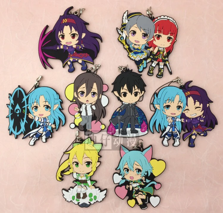 Sword Art Online Ver. 2 резиновые брелки для ключей аниме Kirito Asada Shino Asuna Yuuki | Игрушки и хобби
