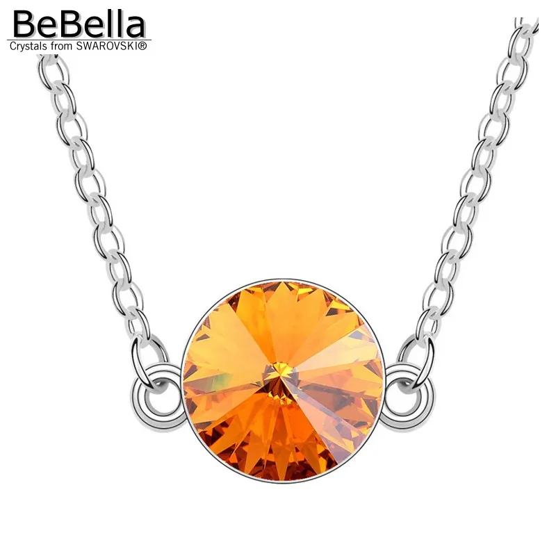 Круглое ожерелье BeBella с подвеской из кристаллов Сваровски модные украшения для
