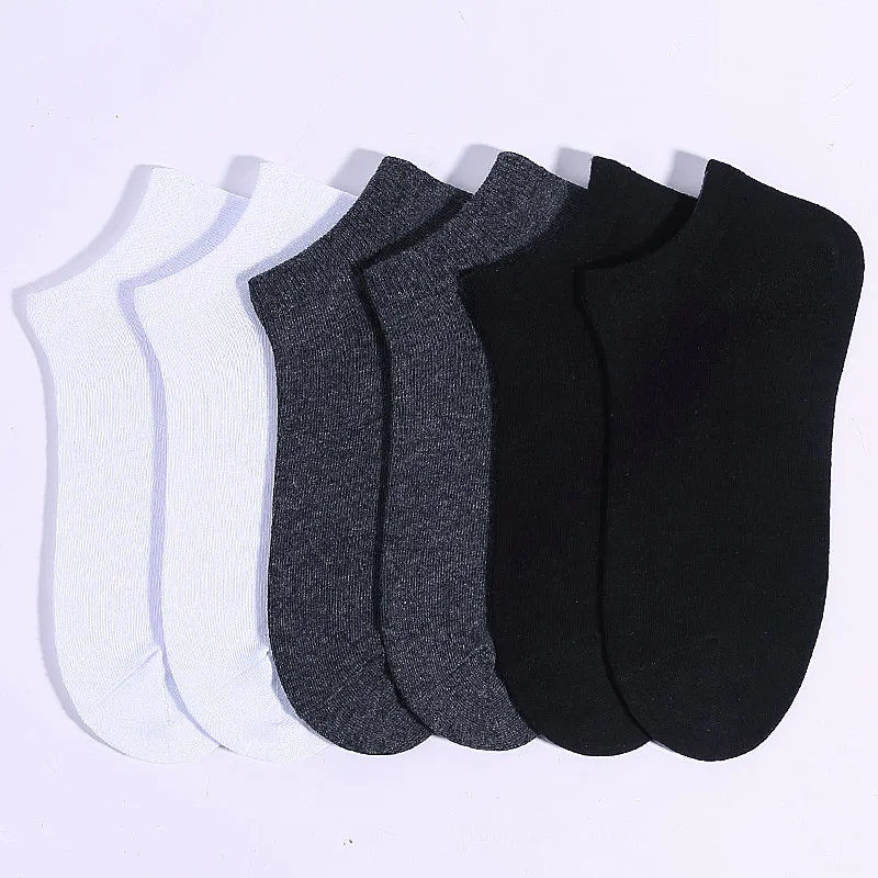 2white 2dark 2 black Мужские хлопковые короткие носки 6 шт/упак Весна Лето мужские деловые повседневные Чистый Цвет короткие мужские носки - Цвет: 2white 2dark 2 black